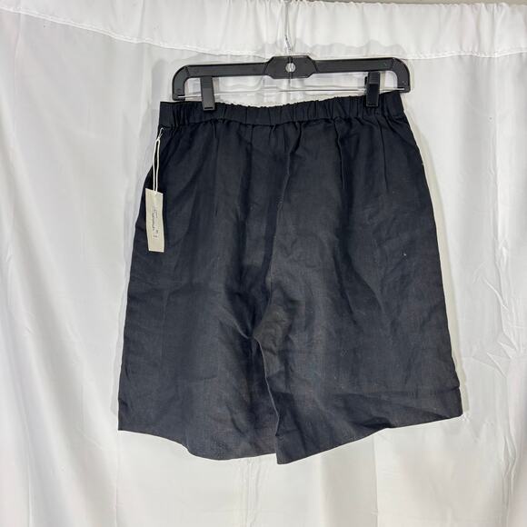 NWT FRAME Black Linen Paperbag Shorts – 5” Inseam, Size Medium - Picture 2 of 3